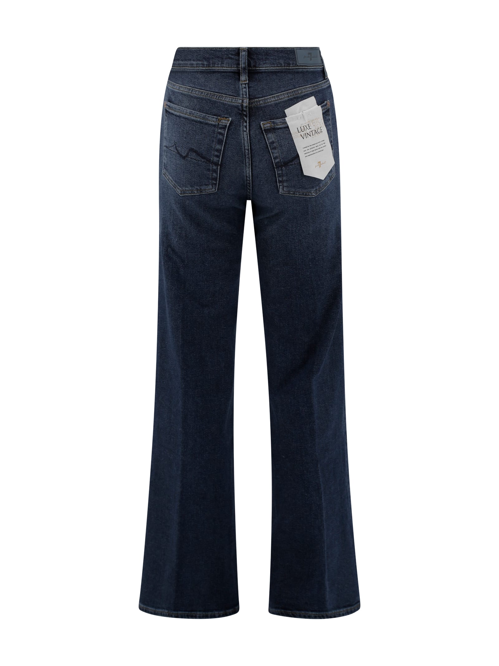 7 For All Mankind Wide Leg High Waist Jeans In Blue