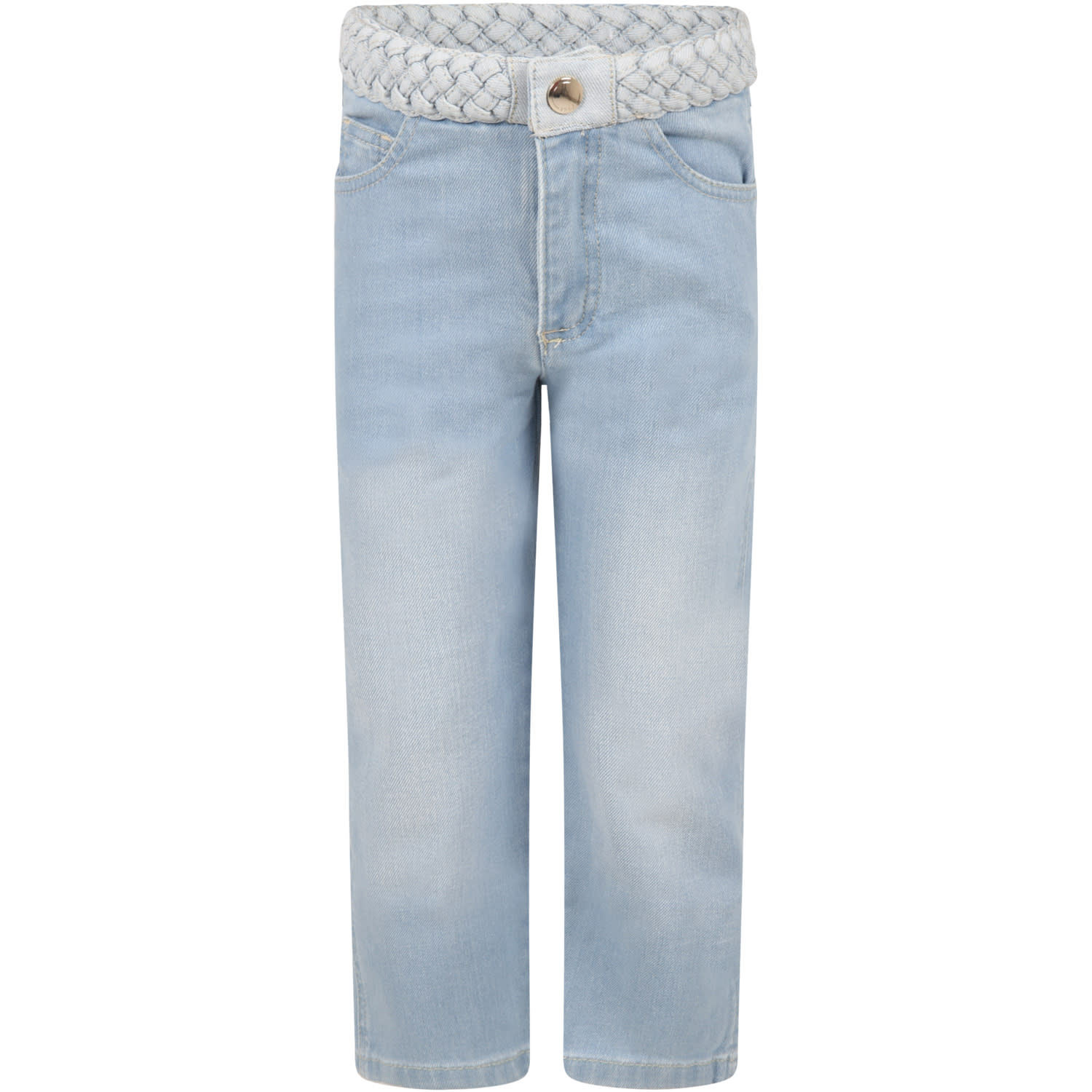 Chloé Light-blue Jeans For Girl With Logo