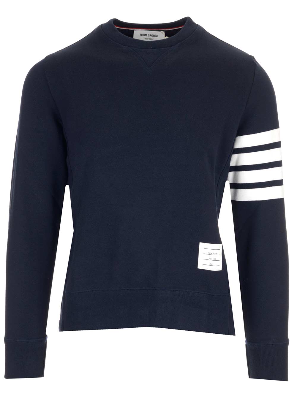 Shop Thom Browne Blue 4-bar Crewneck Sweatshirt