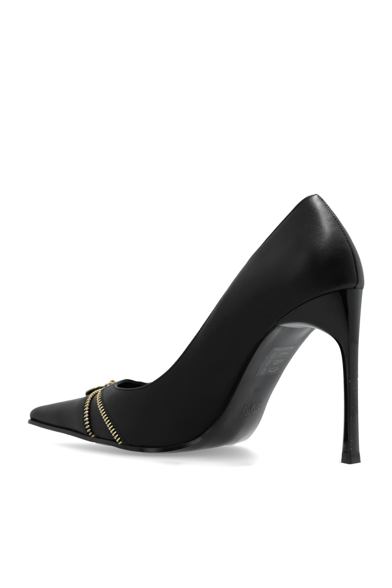 Shop Versace Jeans Couture Heeled Shoes In Black