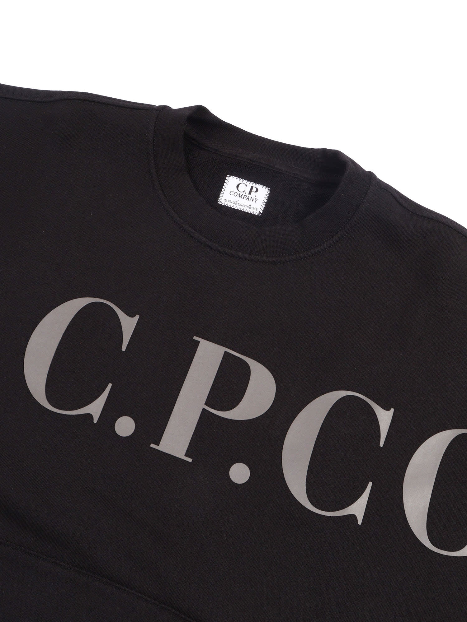 C.p. Company Undersixteen Crewneck Sweater In Black