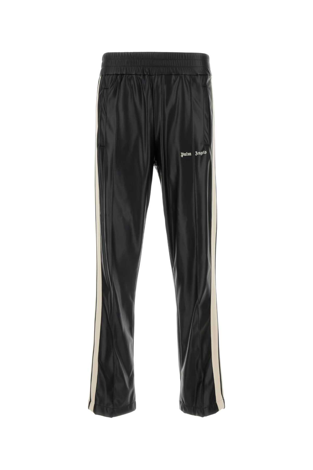 Black Synthetic Leather Pant