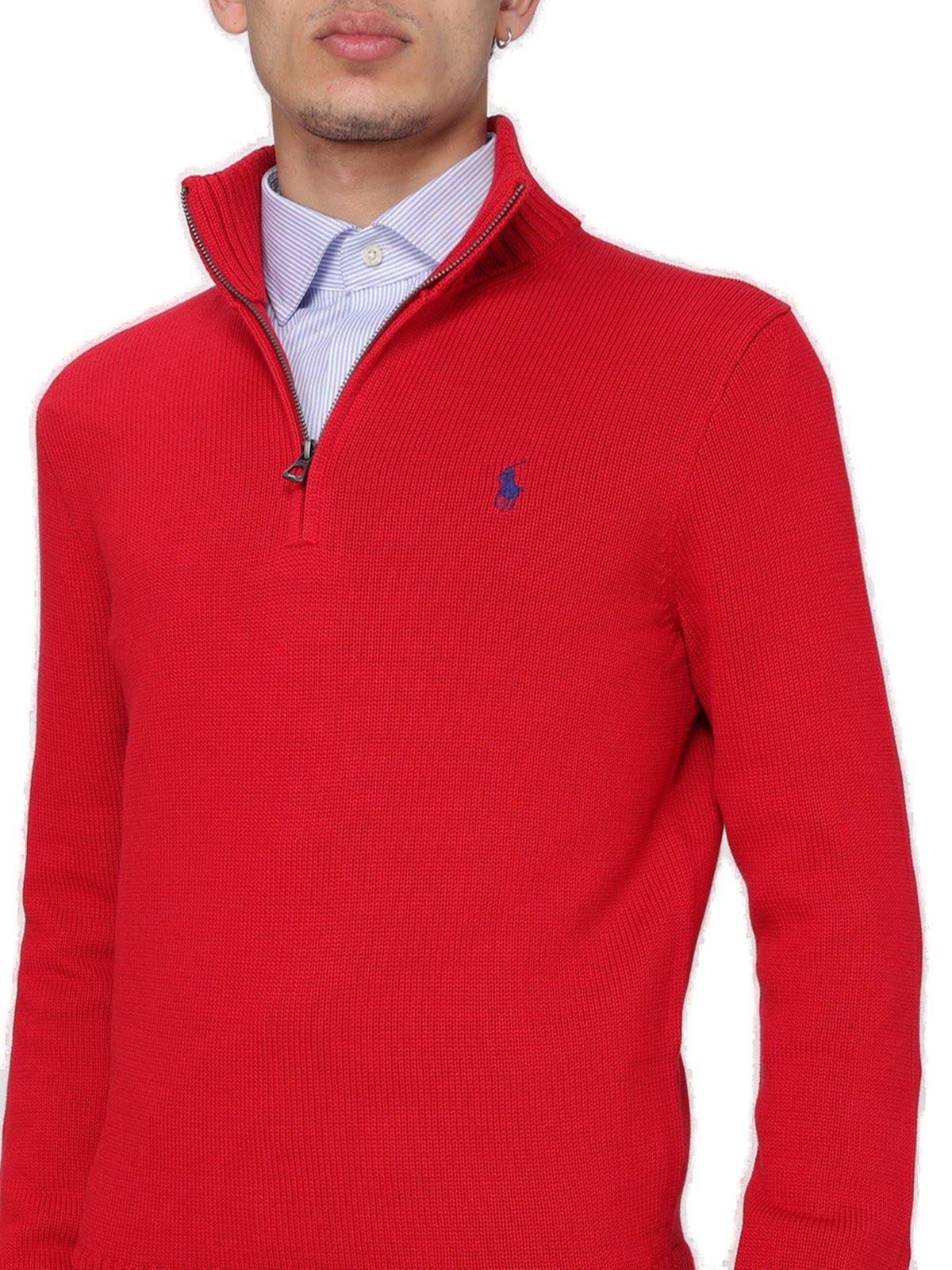 Shop Polo Ralph Lauren Polo Pony-embroidered Knitted Pullover  In Red