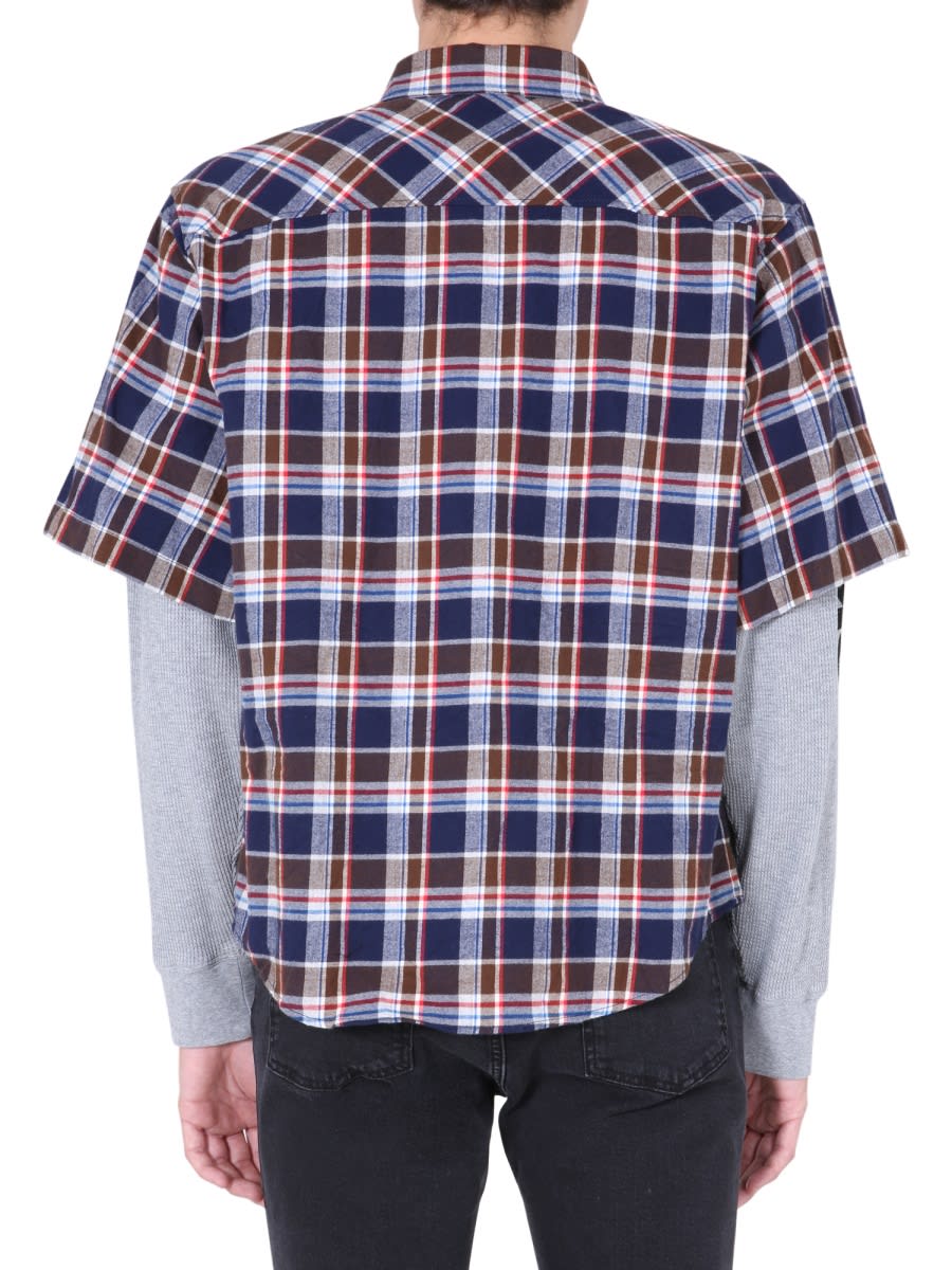 Shop Dsquared2 Shirt With Double Sleeves In Blue