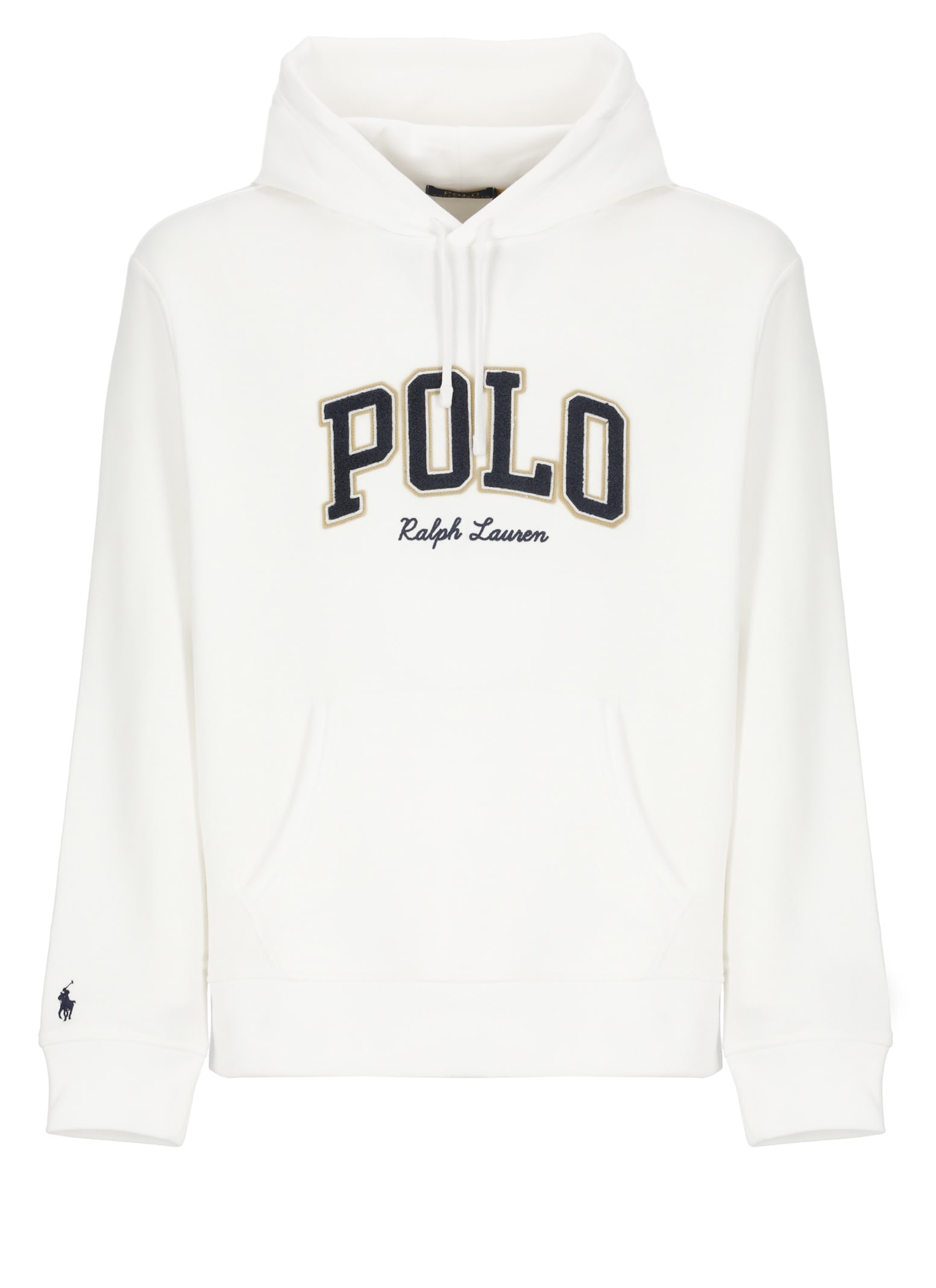 Ralph Lauren The Rl Fleece Western-logo Hoodie In White
