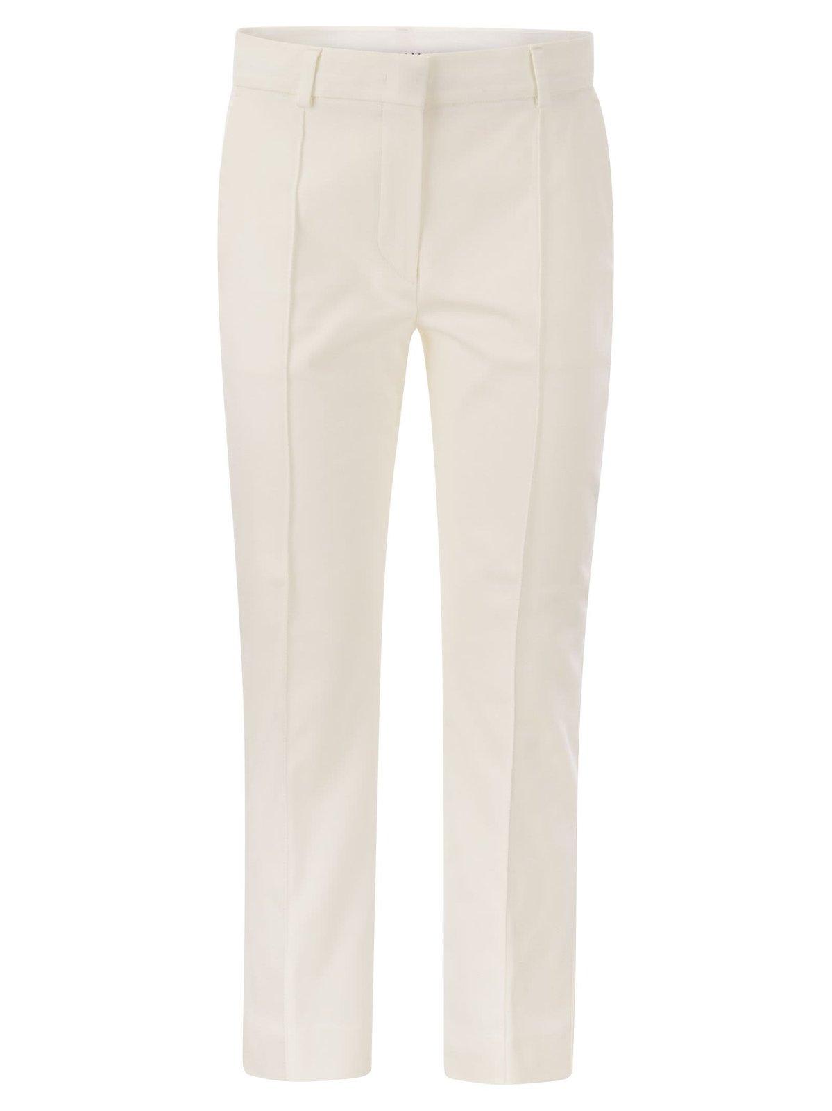 Shop Sportmax High Waist Straight Leg Trousers In White