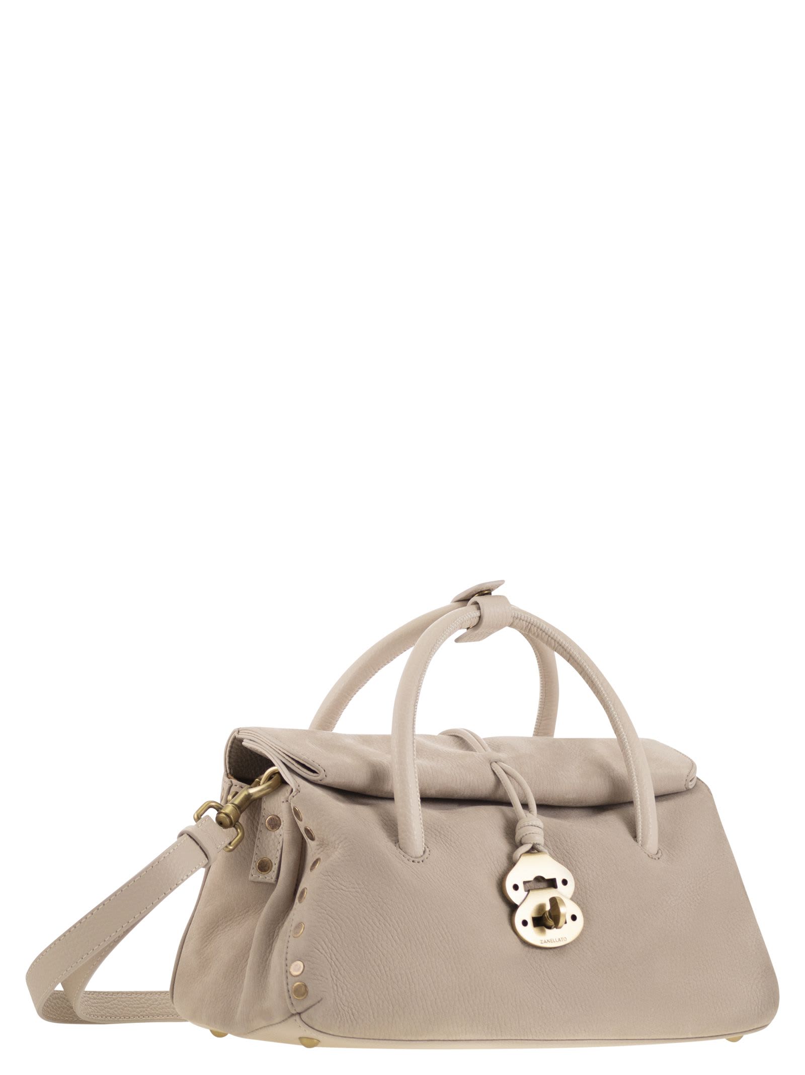Zanellato Dotta Centauro Small Tote Bag In Leather In Sand