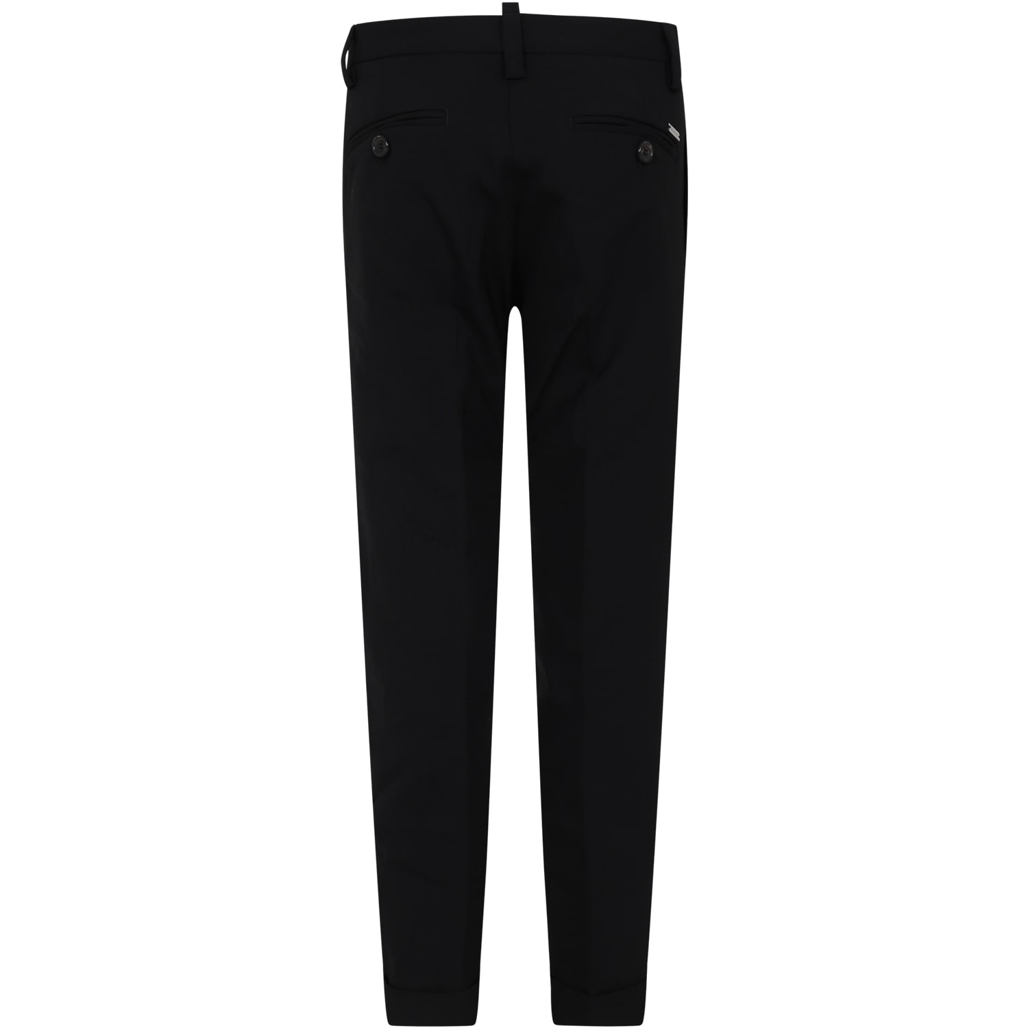 Dsquared2 Black Trousers For Boy With Logo In Black