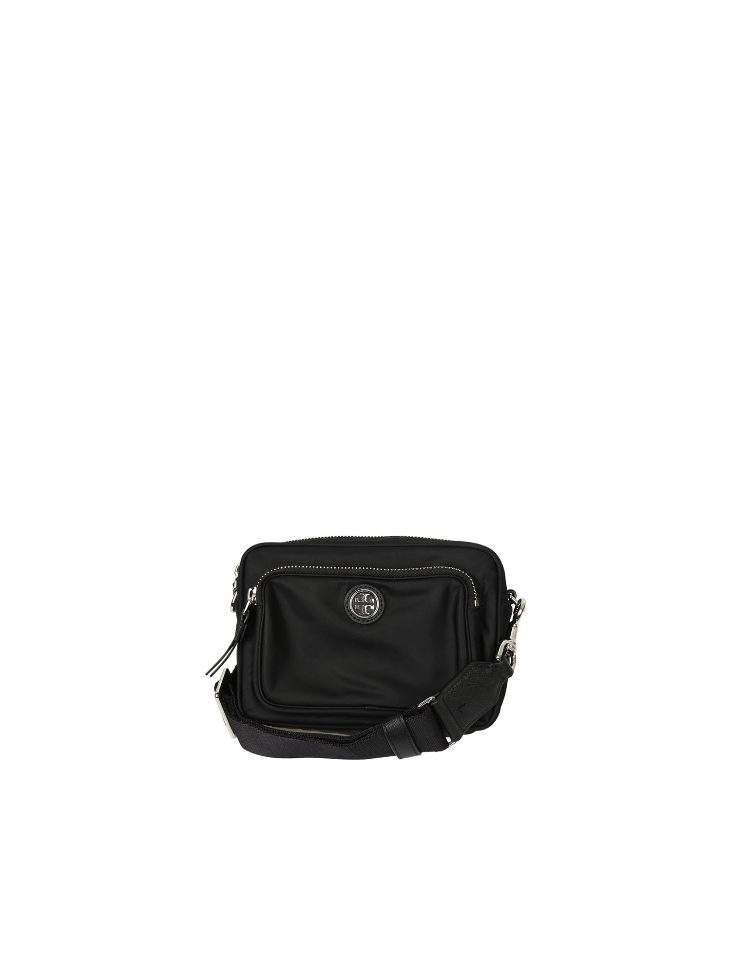 Click to view more detailed imagery on our partner's website Tory Burch Borsa A Trac Mini Nylon Nero In Black