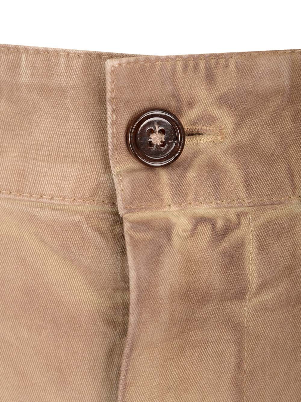 Shop Dolce & Gabbana Garment Dyed Cotton Trousers In Beige