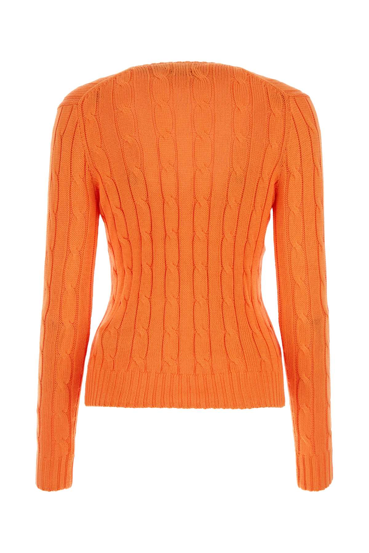 Shop Polo Ralph Lauren Orange Cotton Sweater In Sunorange