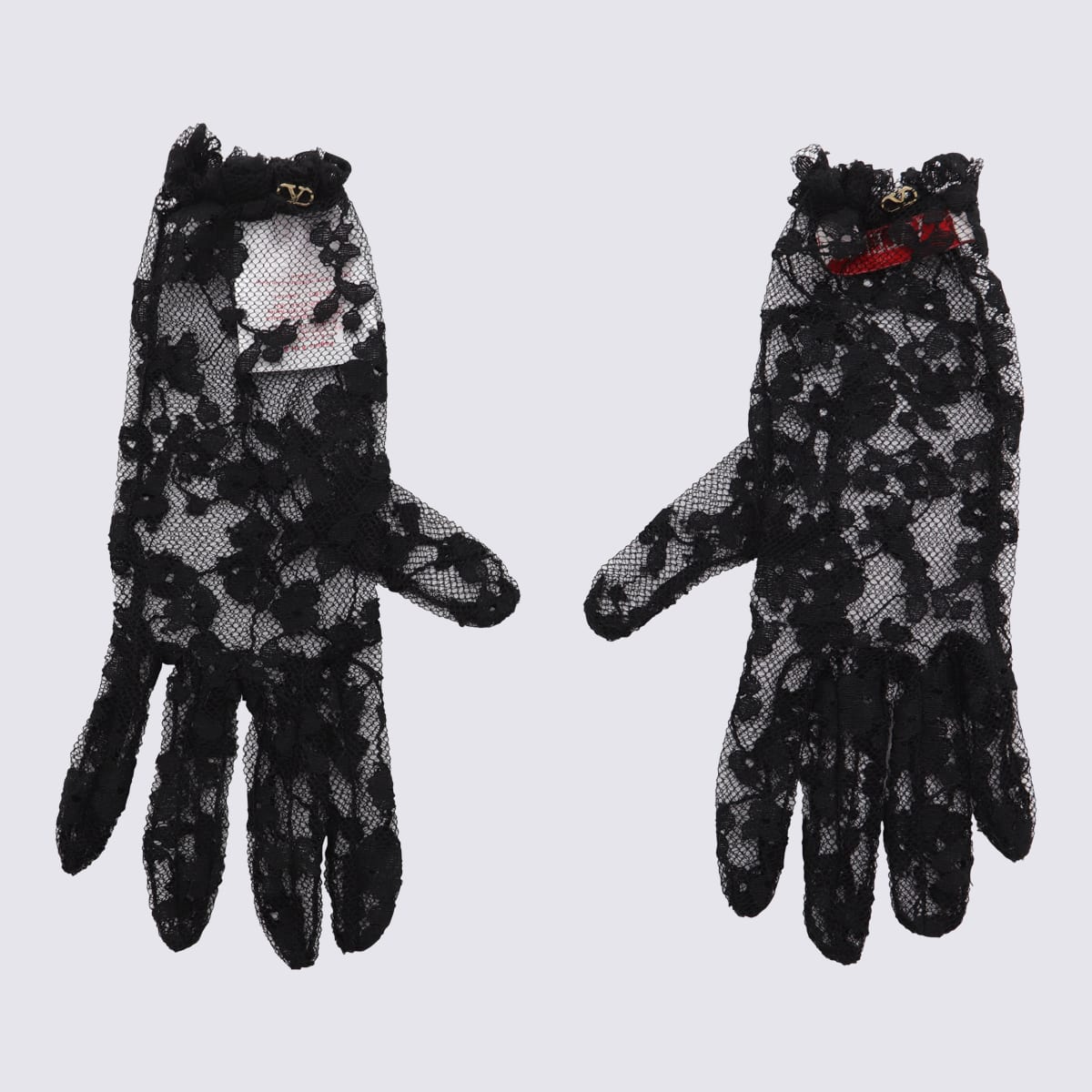 Valentino Black Cotton Gloves