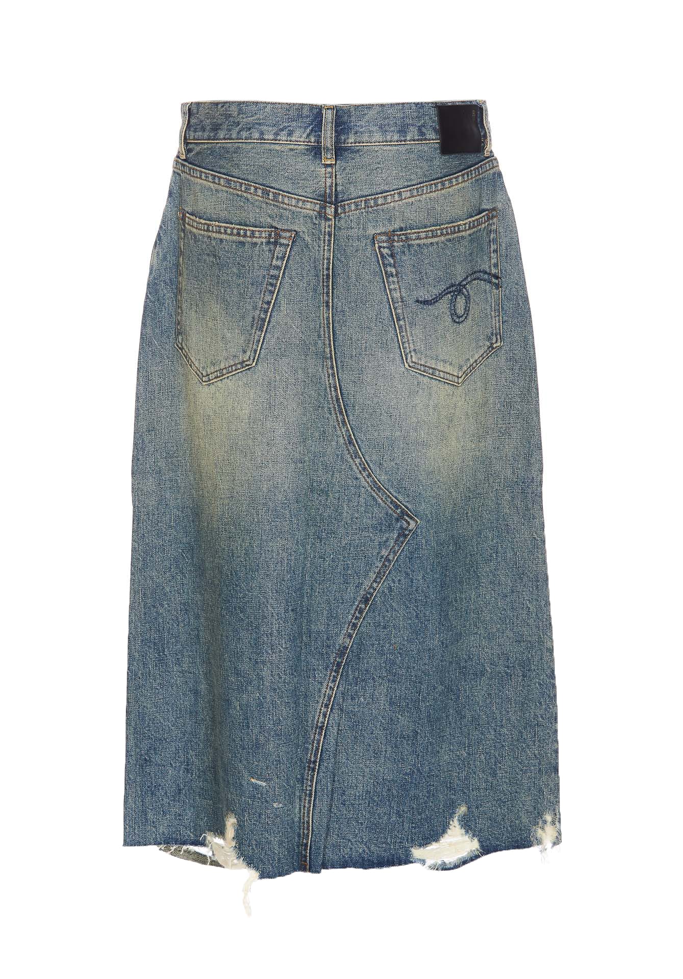 Shop R13 Jesse Denim Skirt Skirt In Clinton Blue