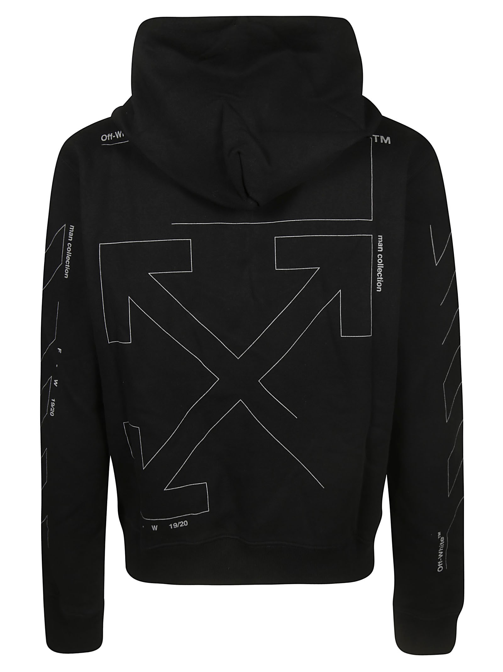 Off-White Off-White Diag Unfinished Slim Hoodie - Black/Silver ...