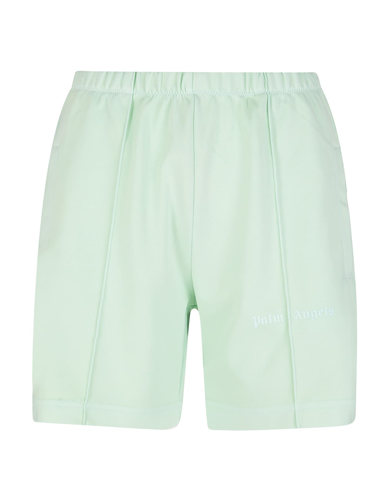 Palm Angels Woman Mint Green Sports Shorts With Contrast Bands