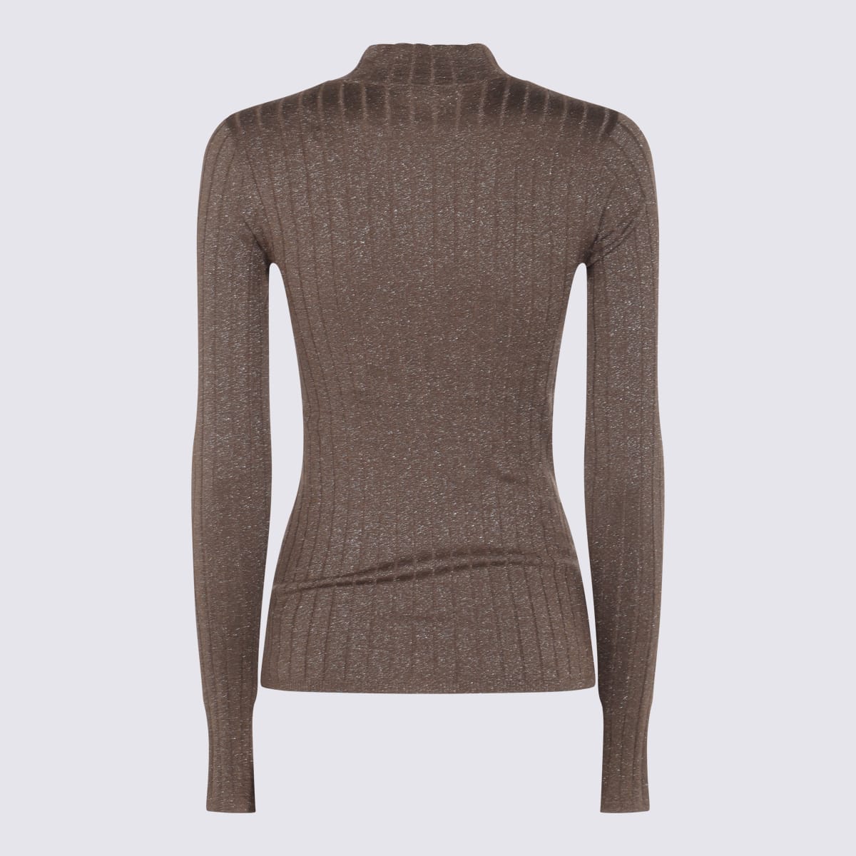 Brunello Cucinelli Ribbed-knit Cashmere And Silk-blend Top In Brown