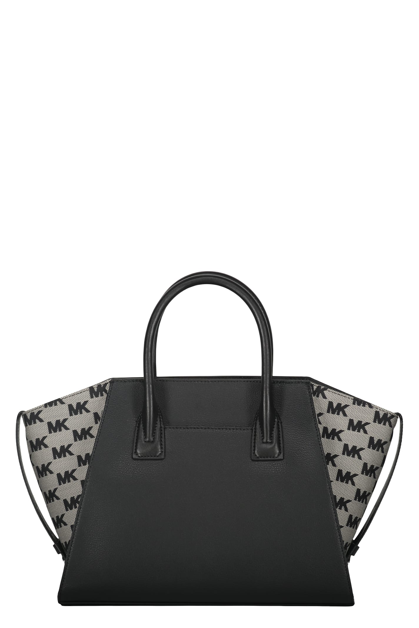 Michael Kors Leather And Fabric Bag In Black