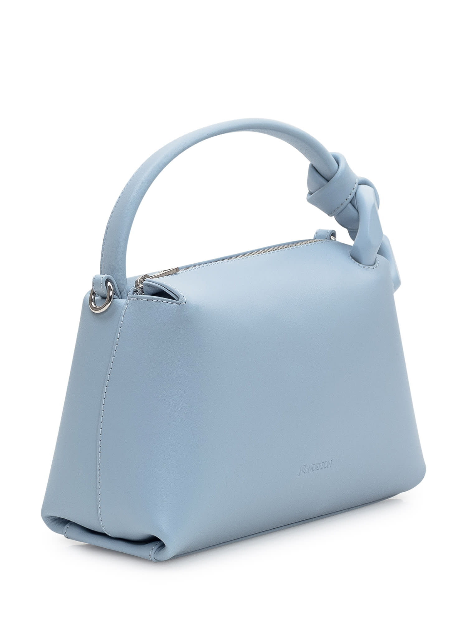 Jw Anderson Light Blue Leather Corner Small Bag In Light Blue