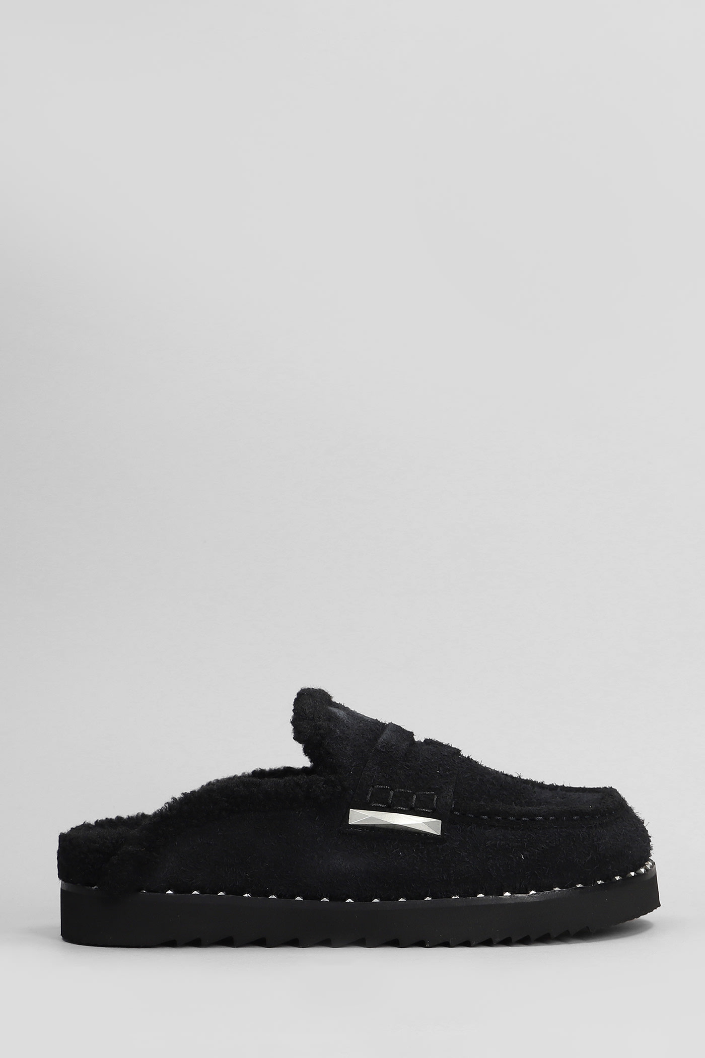 Genda Slipper-mule In Black Suede