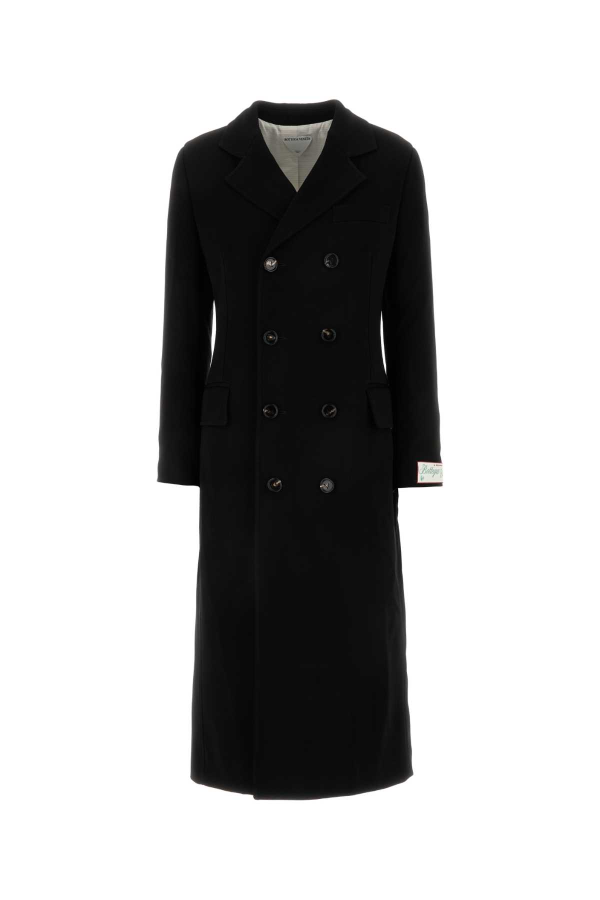 Shop Bottega Veneta Black Jersey Coat