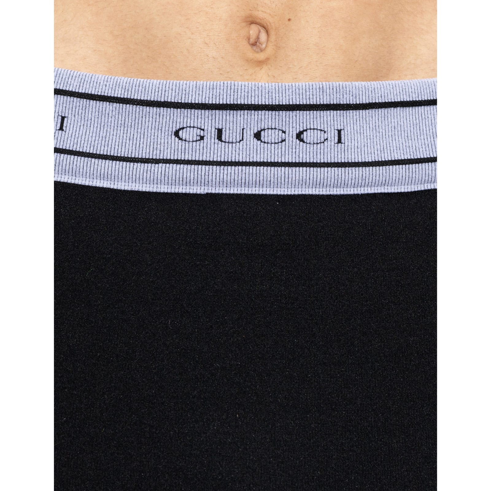 Shop Gucci Cropped Logo Leggings In Black
