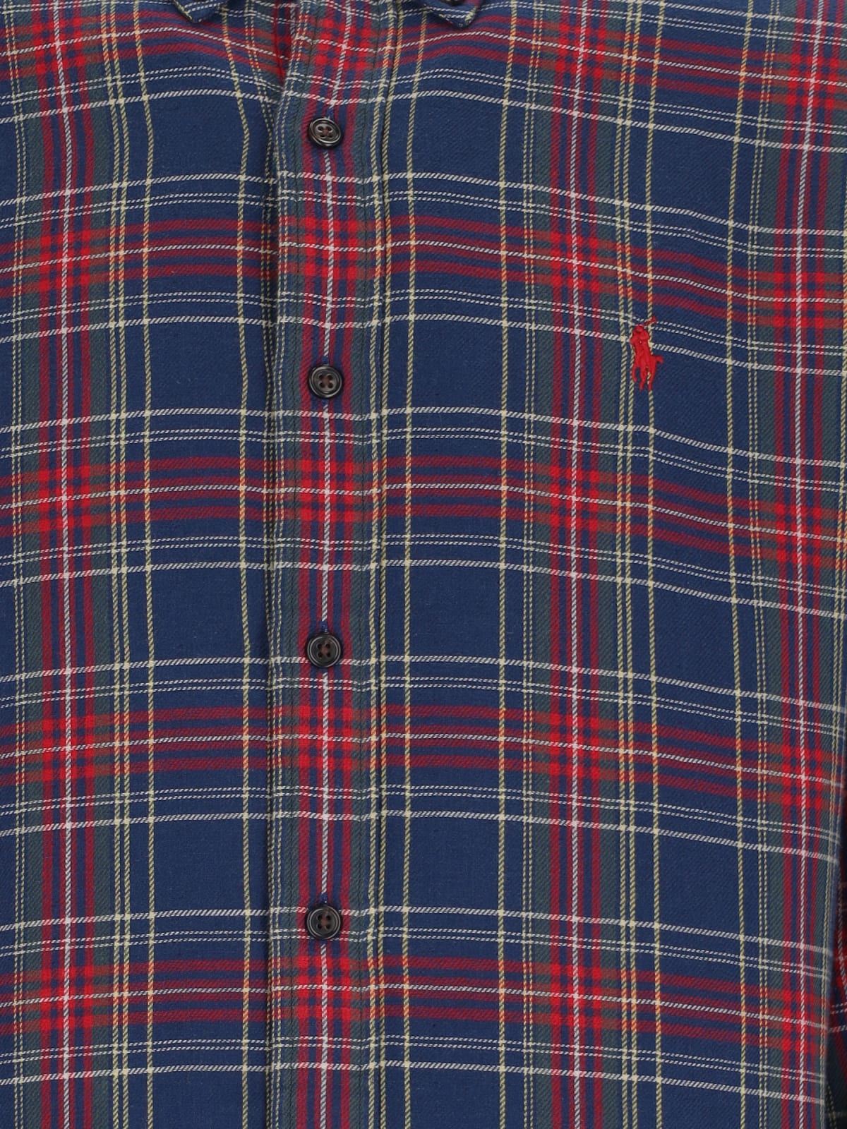 Polo Ralph Lauren Collared Cuffed Plaid Shirt In Blue