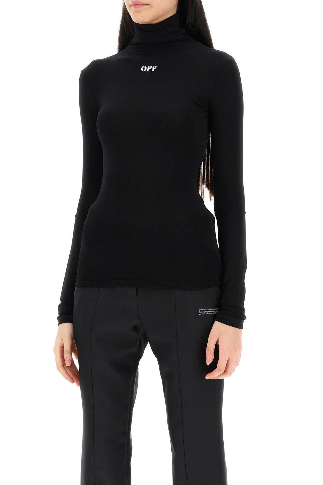 Shop Off-white Off-stamp Long-sleeved Top In Black