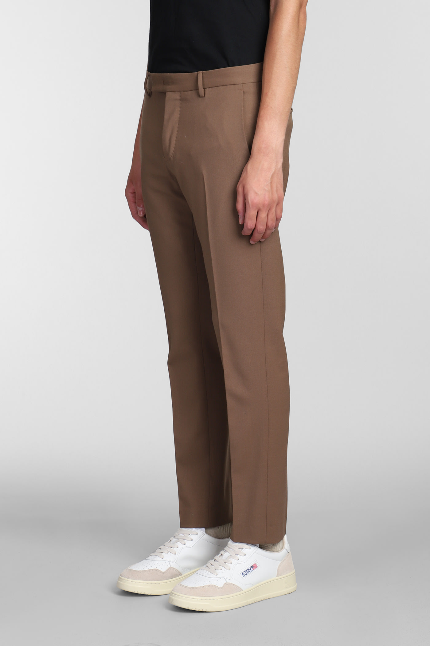 Shop Pt01 Pants In Brown Wool