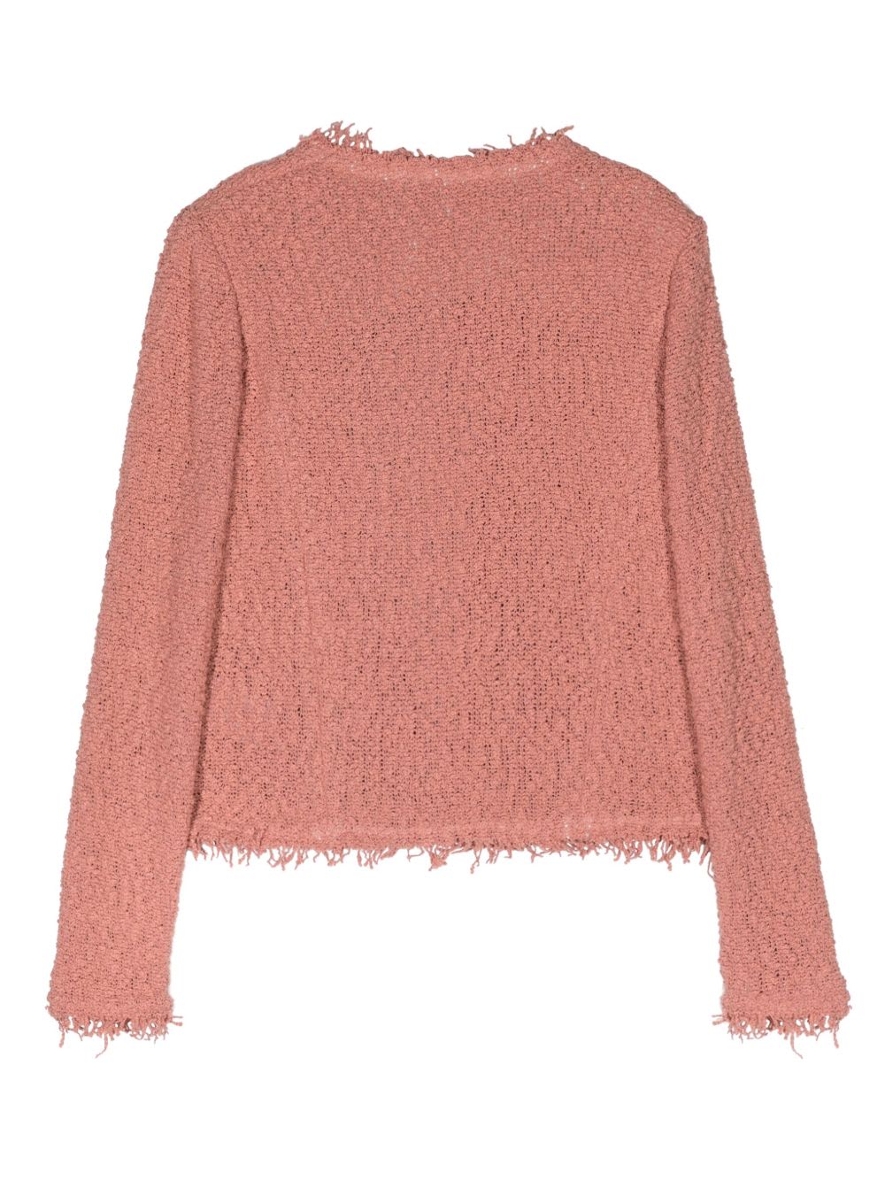 Iro Open-front Jacket With Fringed Edges In Neutral