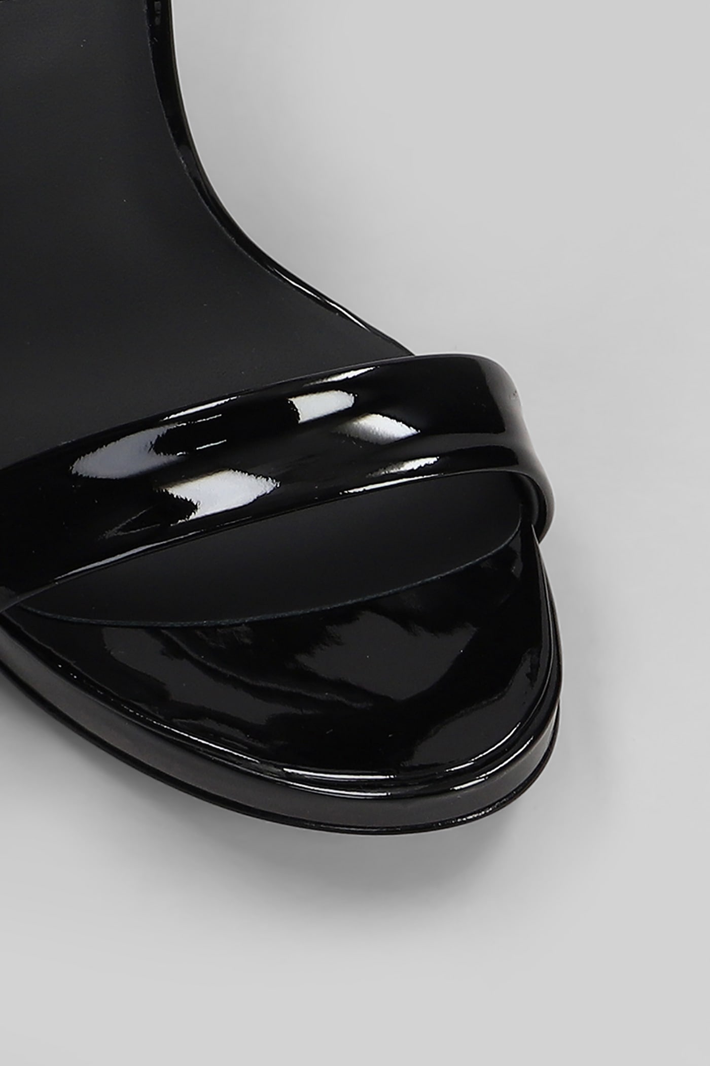 Shop Le Silla Gwen Sandals In Black Patent Leather