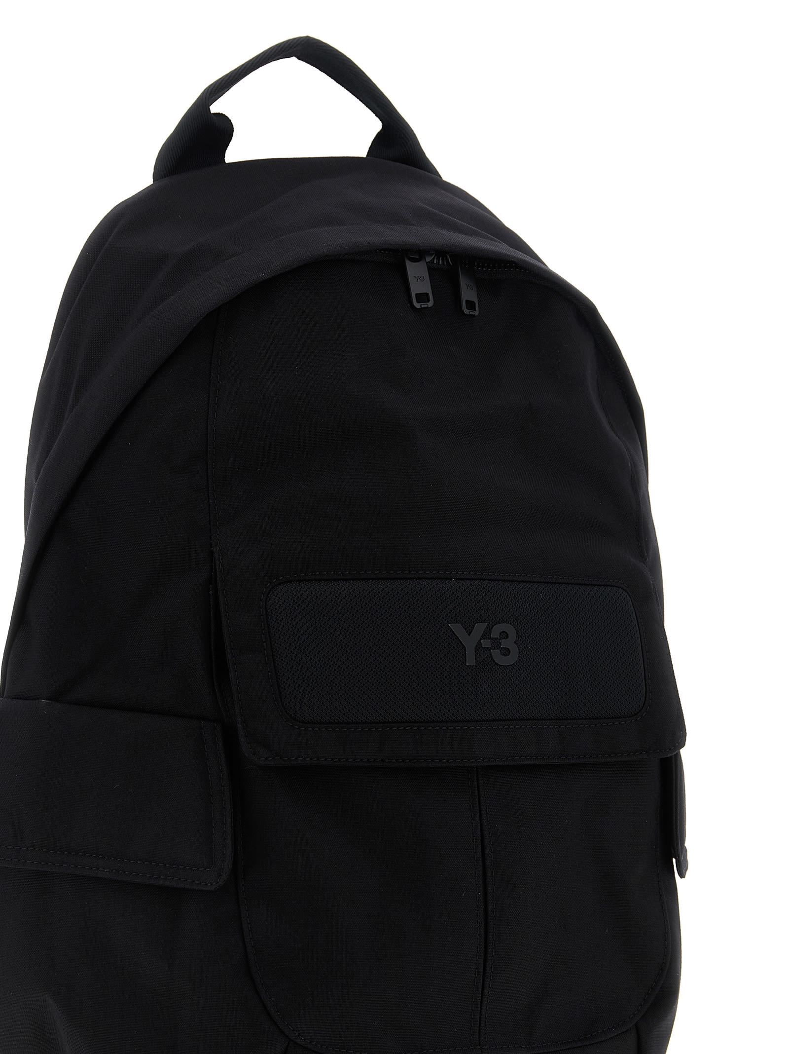 Y-3 Adidas Small Logo Pocket Backpack In Black