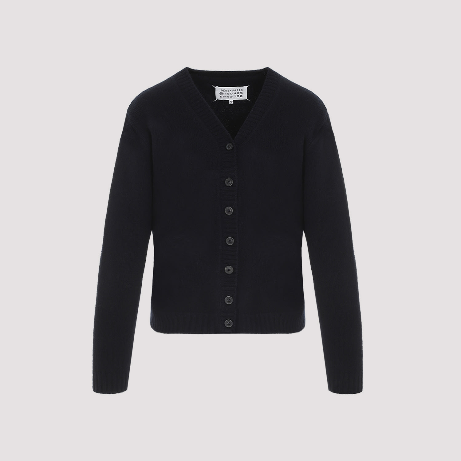 Shop Maison Margiela Wool Cardigan In Black