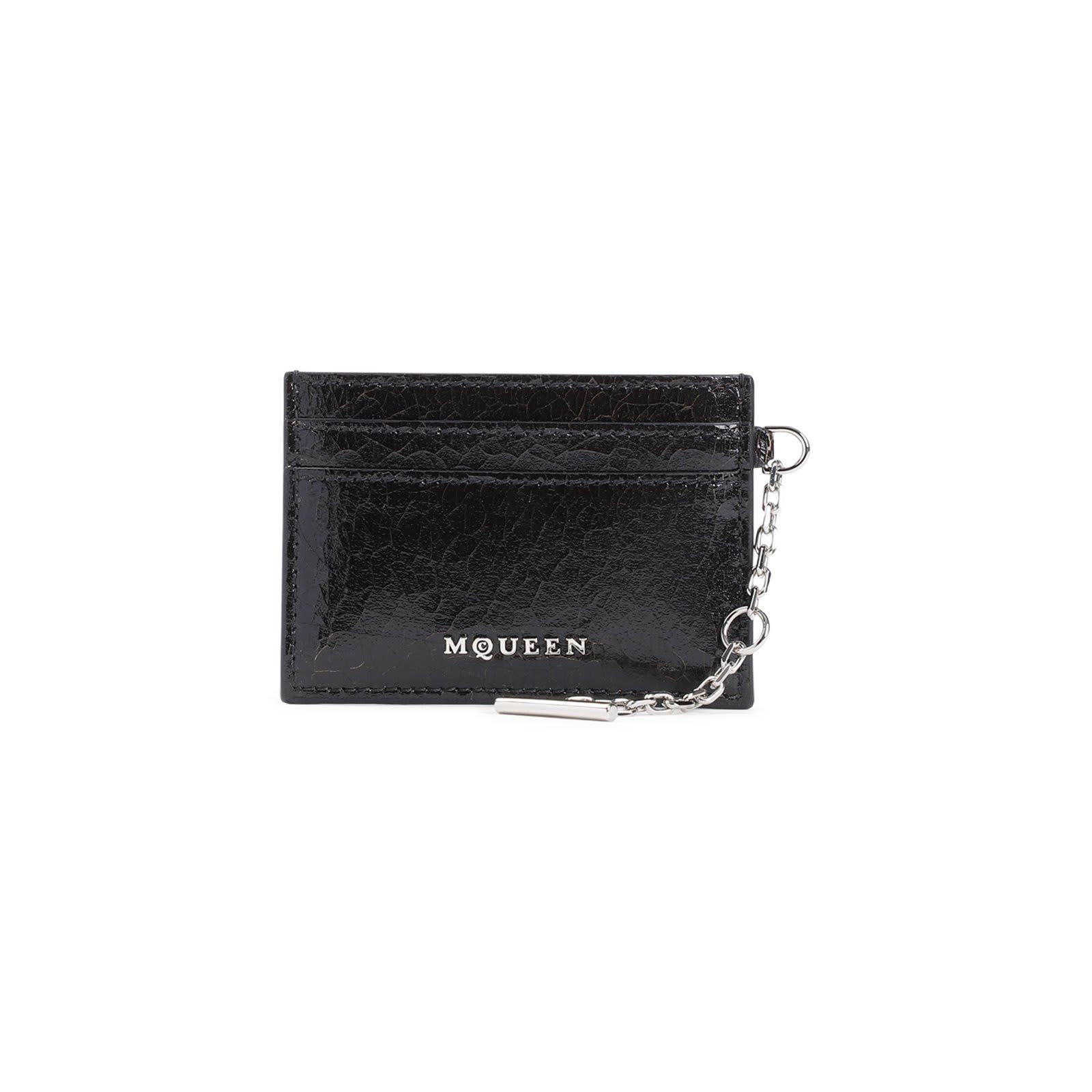 Shop Alexander Mcqueen Sling Chain-linked Card Holder In Nero