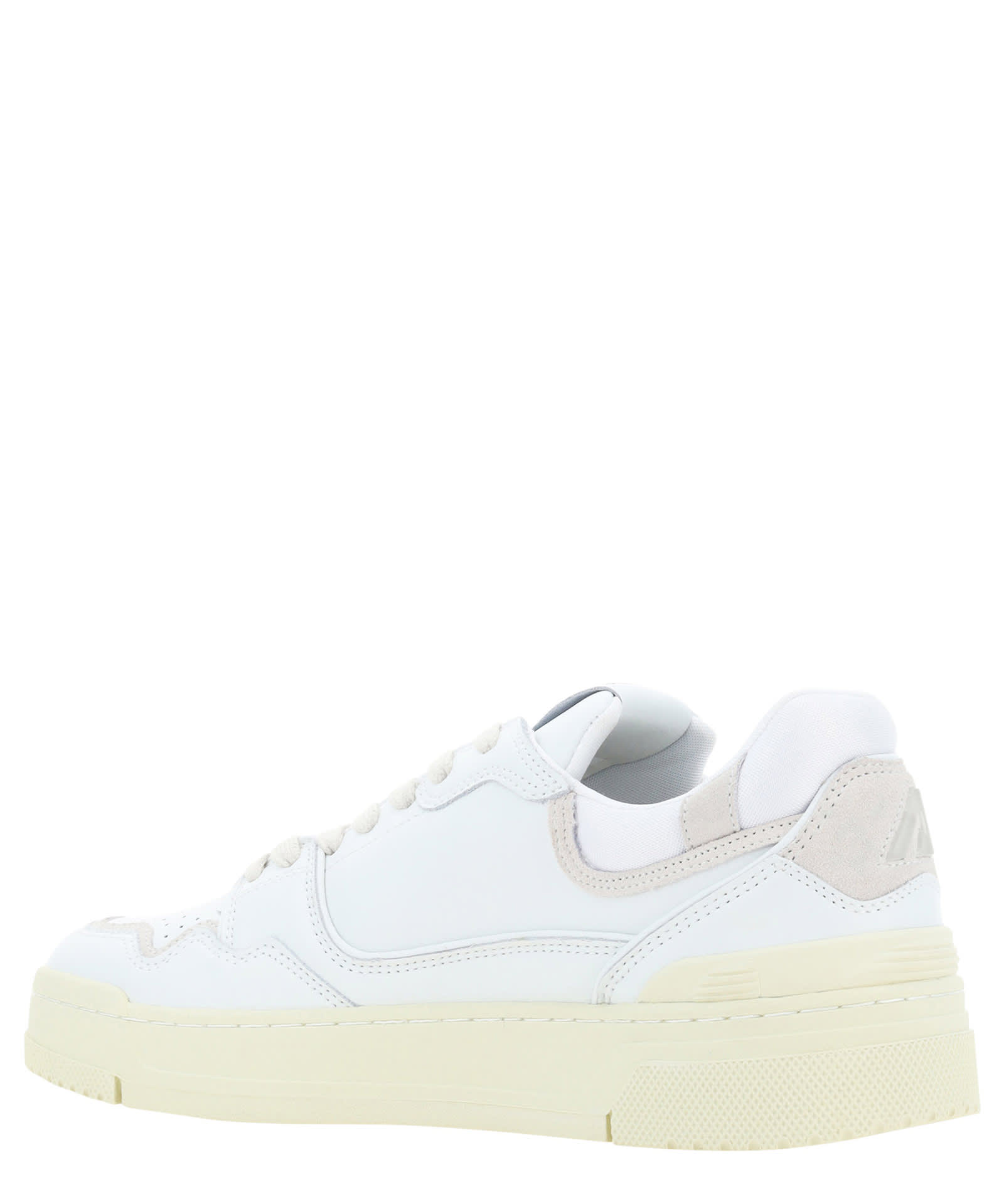 Shop Autry Clc Low Leather Sneakers In Mult/mat Wht