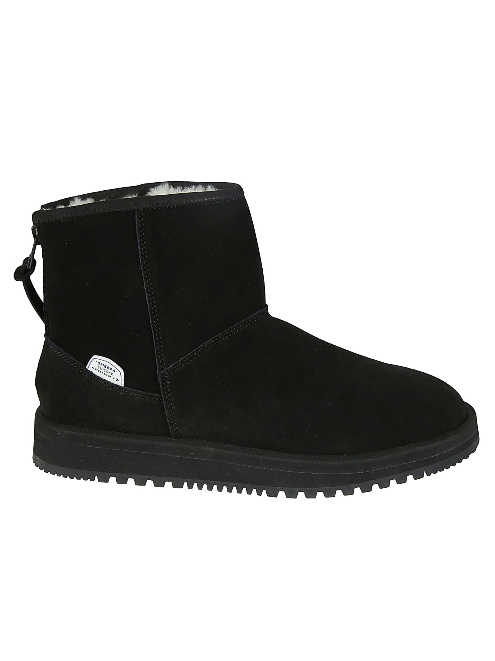 Click to view more detailed imagery on our partner's website Suicoke Stitch Detail Rear Zip Flat Boots In Black