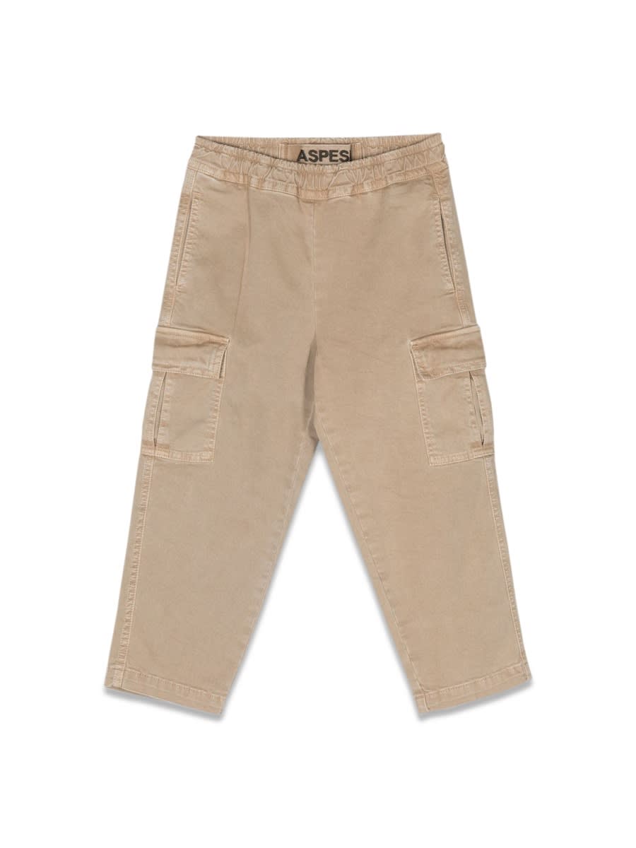 Aspesi Cargo Cotton Trousers In Beige