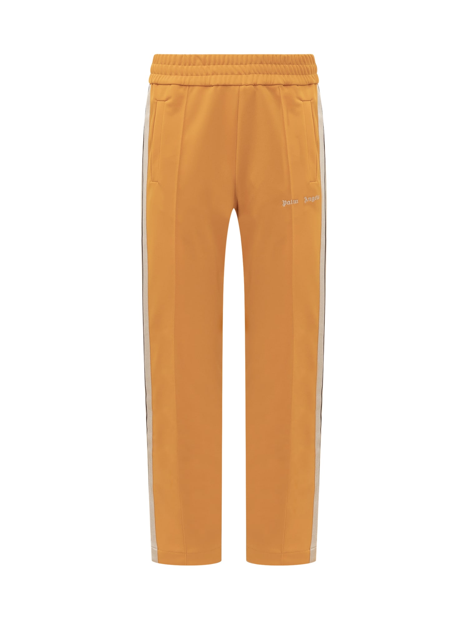 Shop Palm Angels Track Pants With Logo In Orange-off White