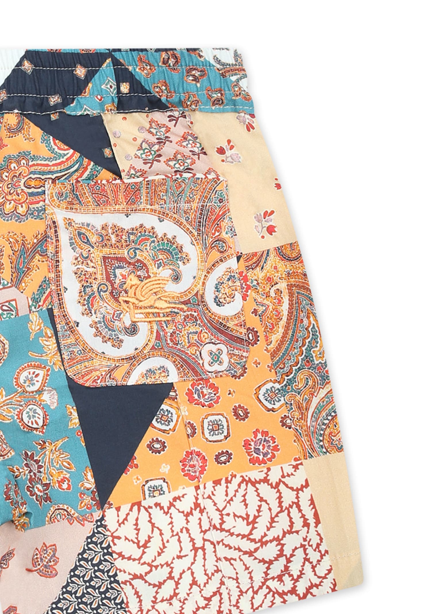 Etro Multicolor Shorts For Baby Boy With Paisley Print In Multicolor