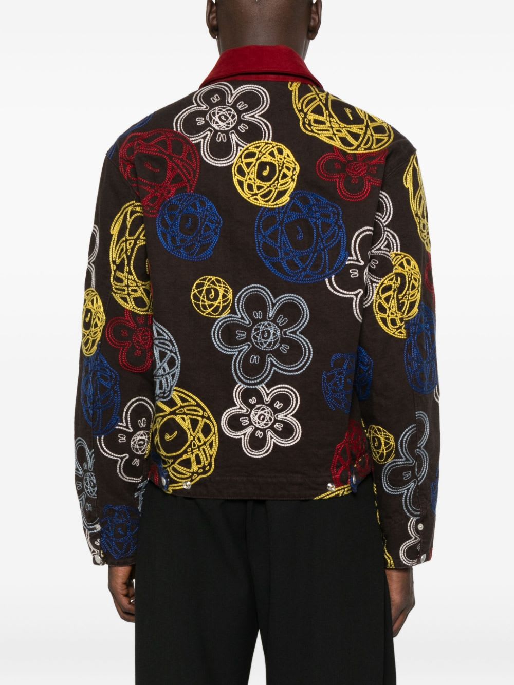 Kenzo Embroidered Jacket In Brown