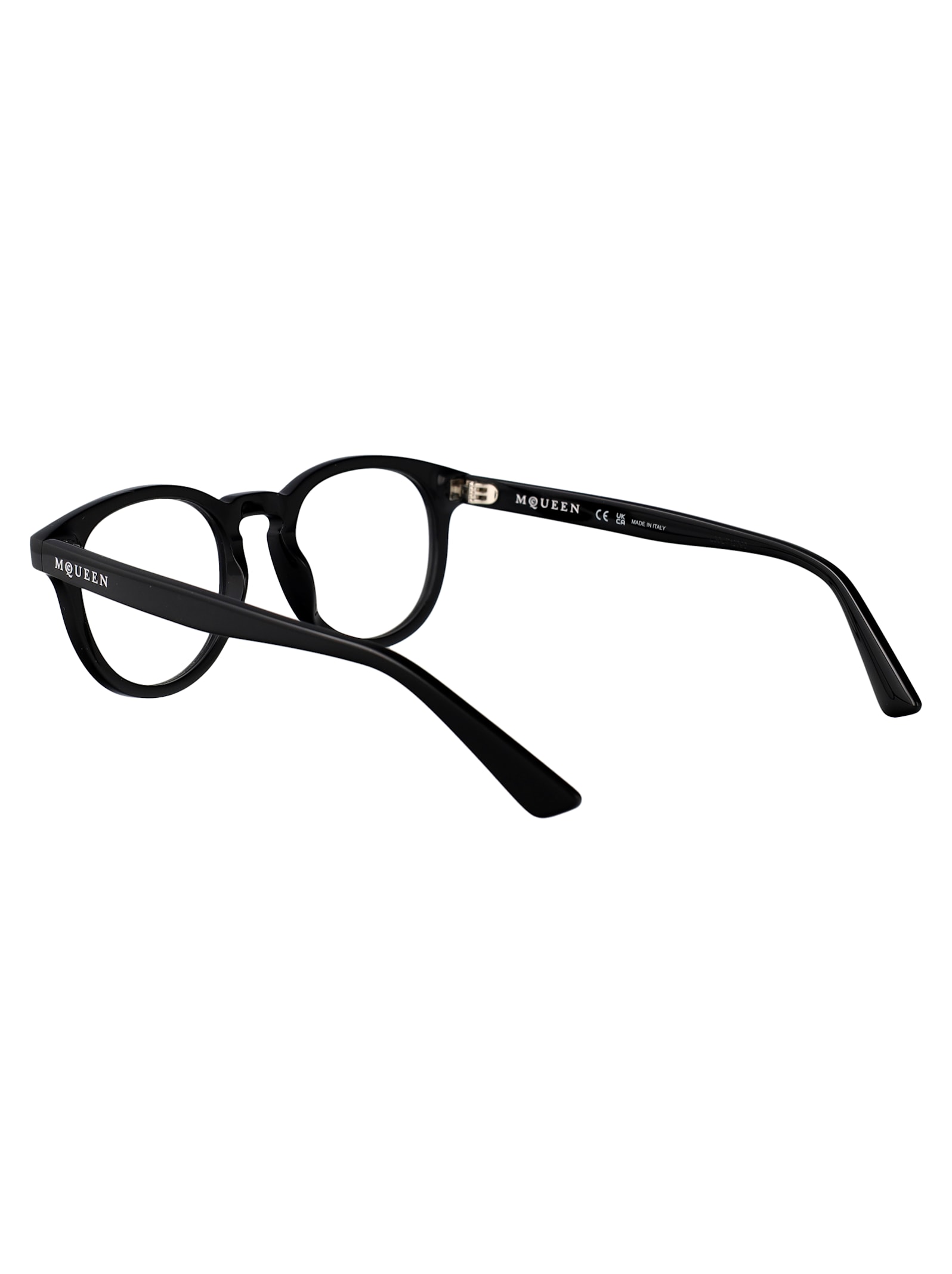 Alexander Mcqueen Black-black-transparent Recycled Acetate Glasses In Black