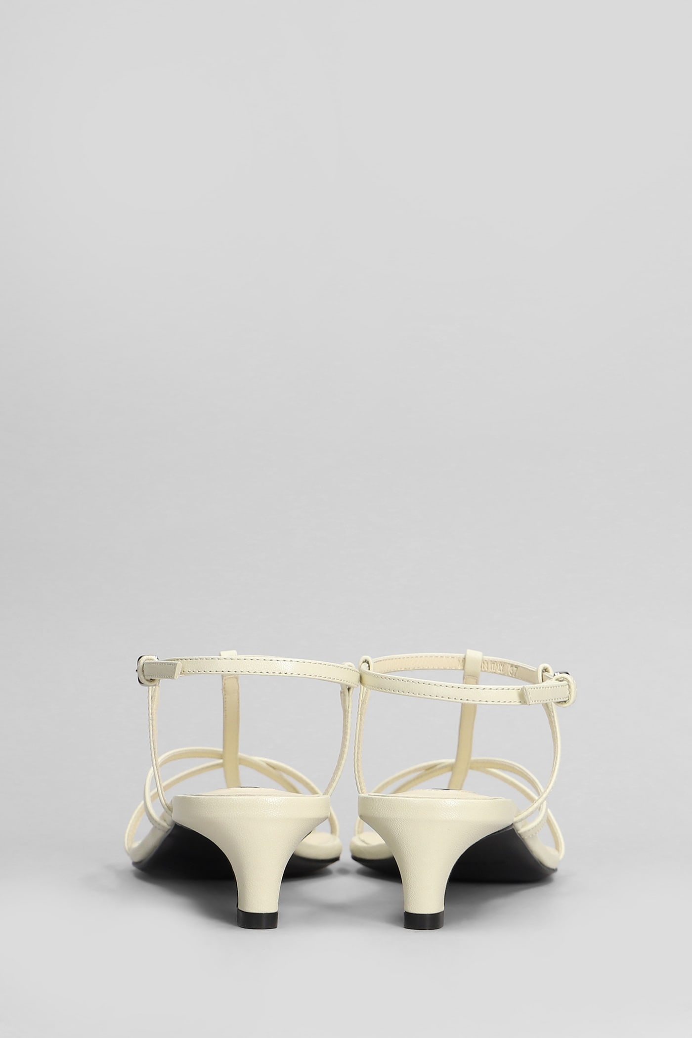 Jil Sander 45 Leather Sandals In Beige