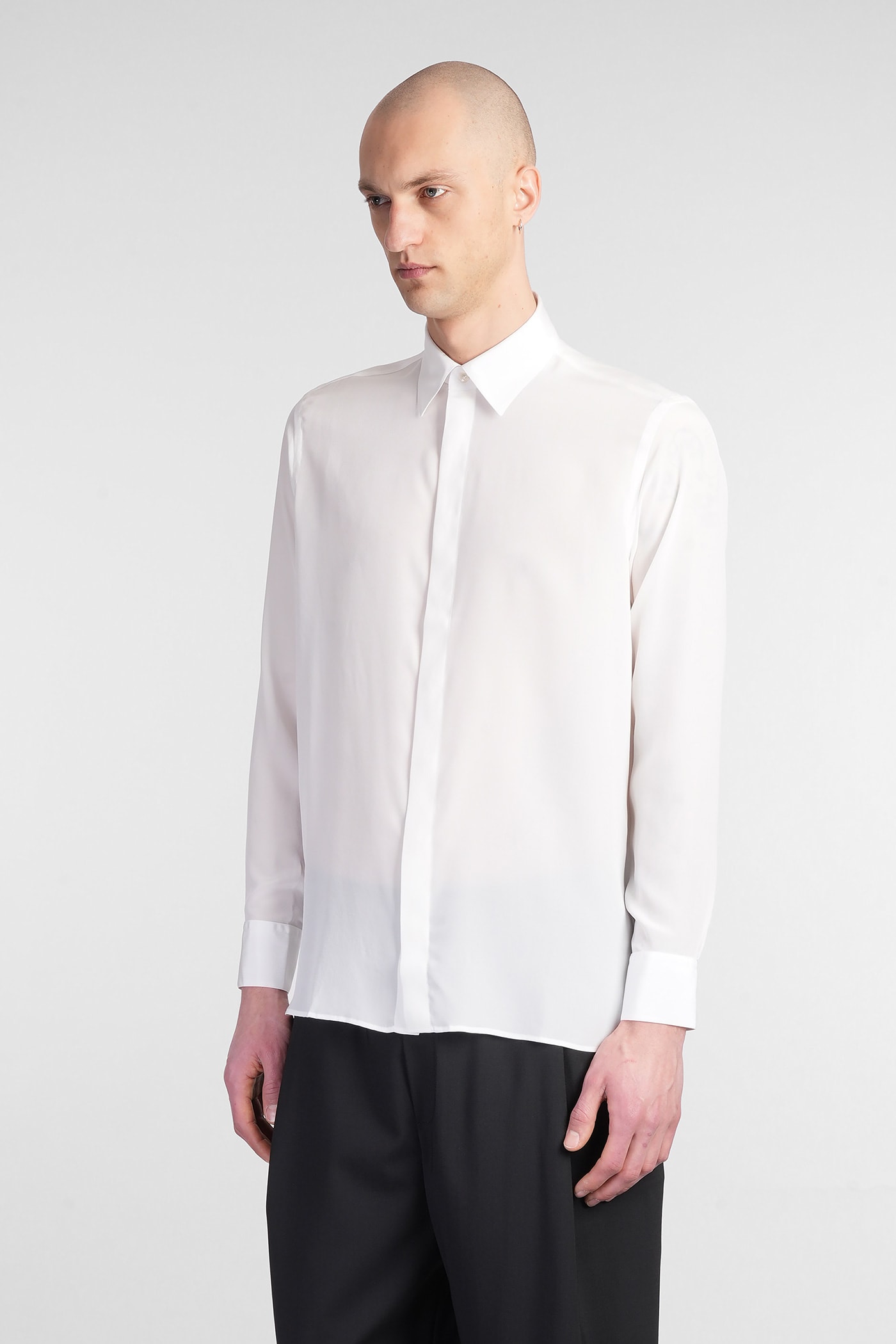 Laneus Silk Shirt In White