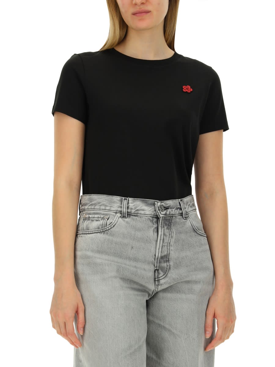 Shop Kenzo T-shirt With Logo Patch In Black