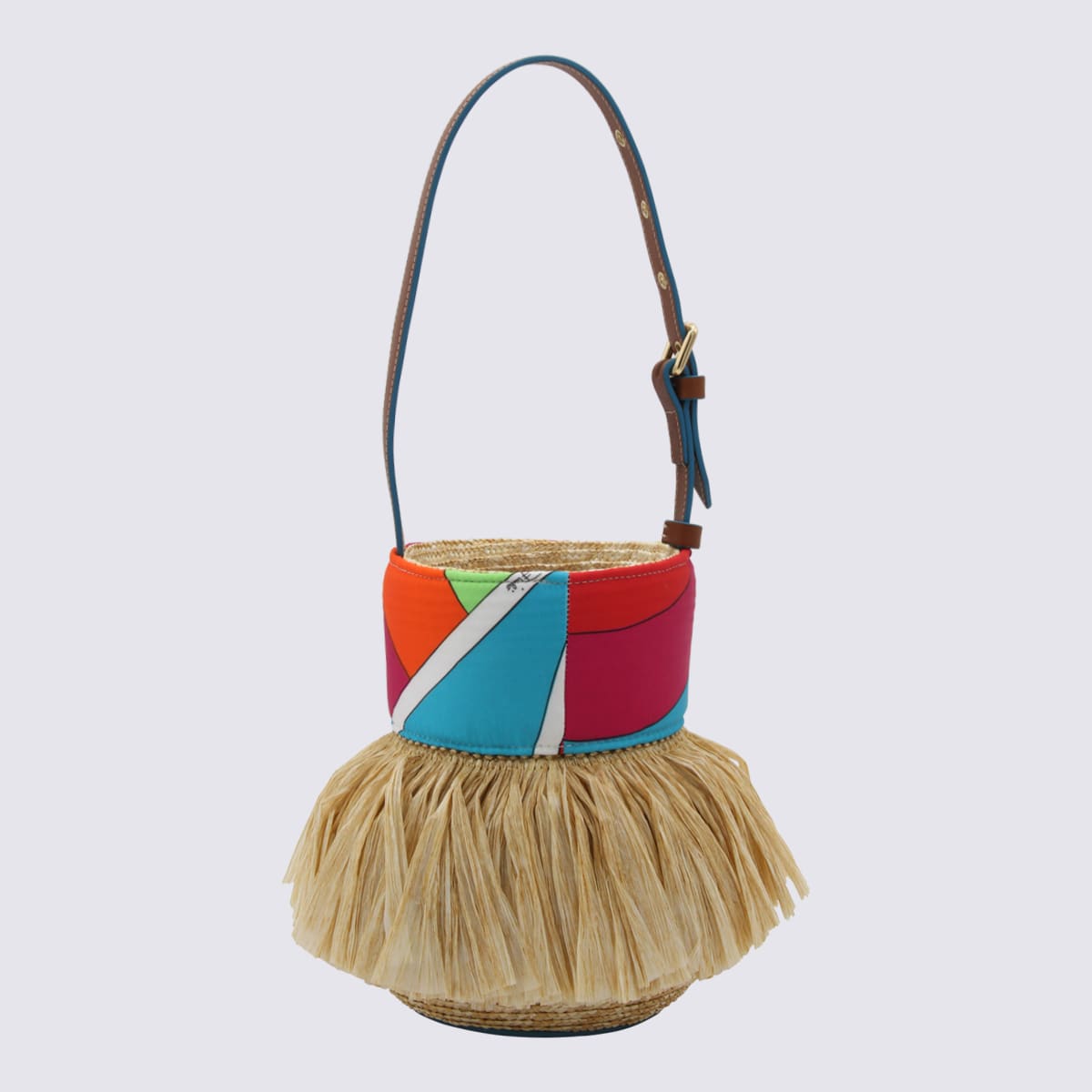 Shop Pucci Multicolor Nella Bag In Natural+arancio/fuxi