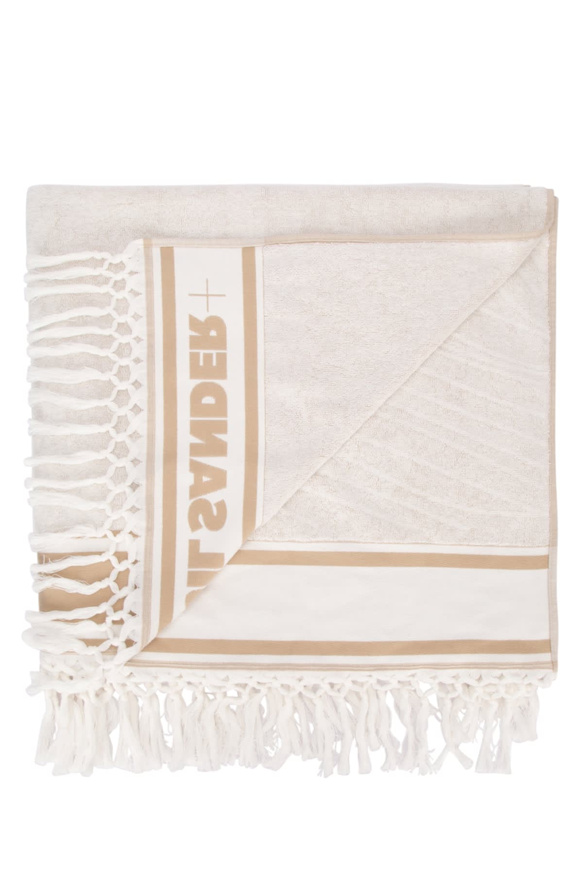 Shop Jil Sander Embroidered Cotton Beach Towel In 290