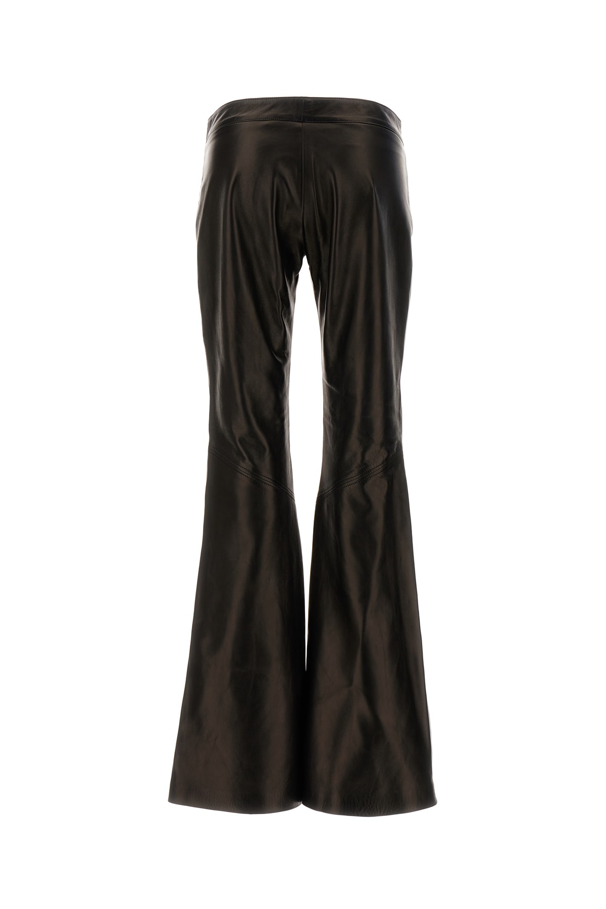 Shop Palm Angels Black Leather Pant In 1076