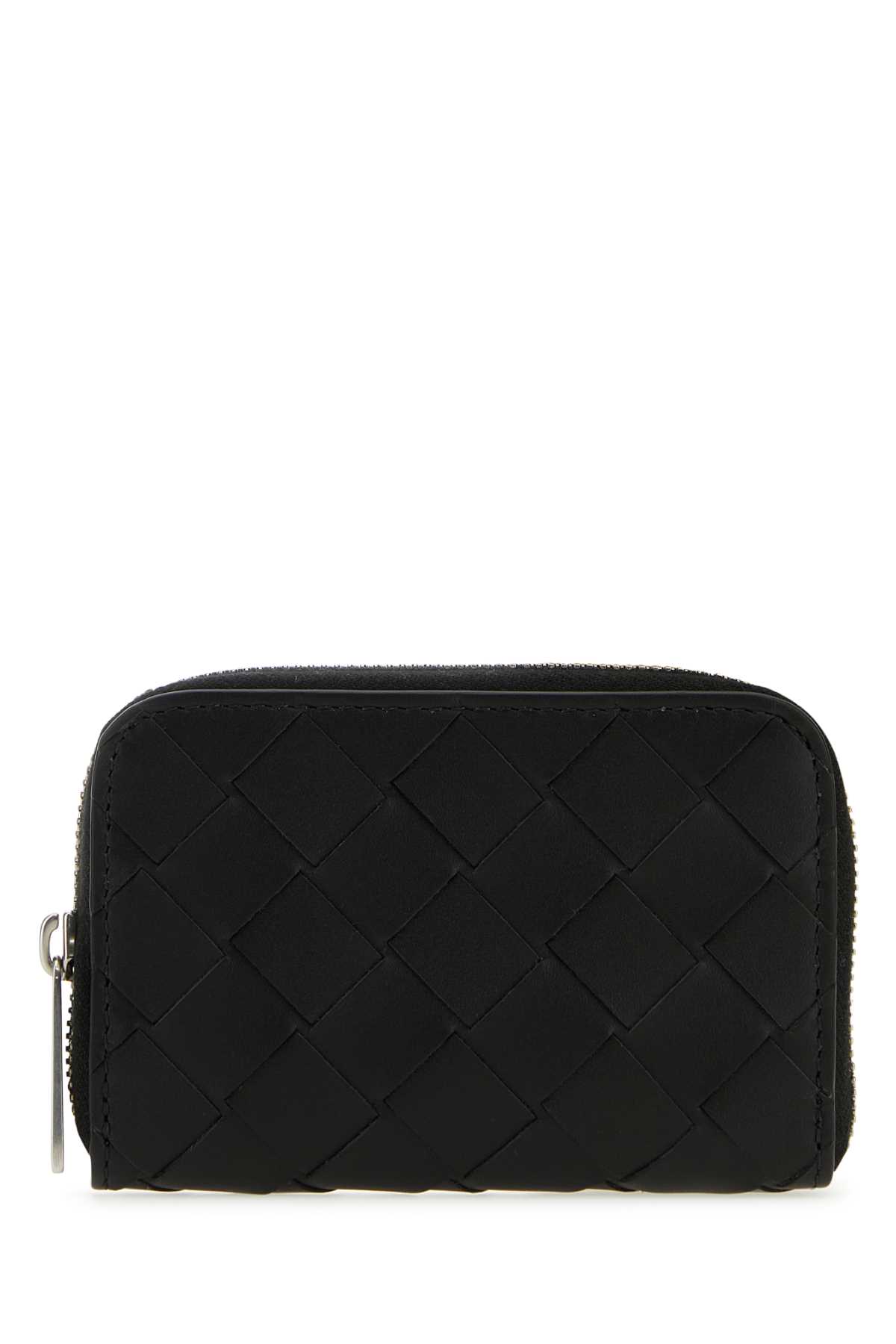 Shop Bottega Veneta Black Leather Wallet In Blacksilver