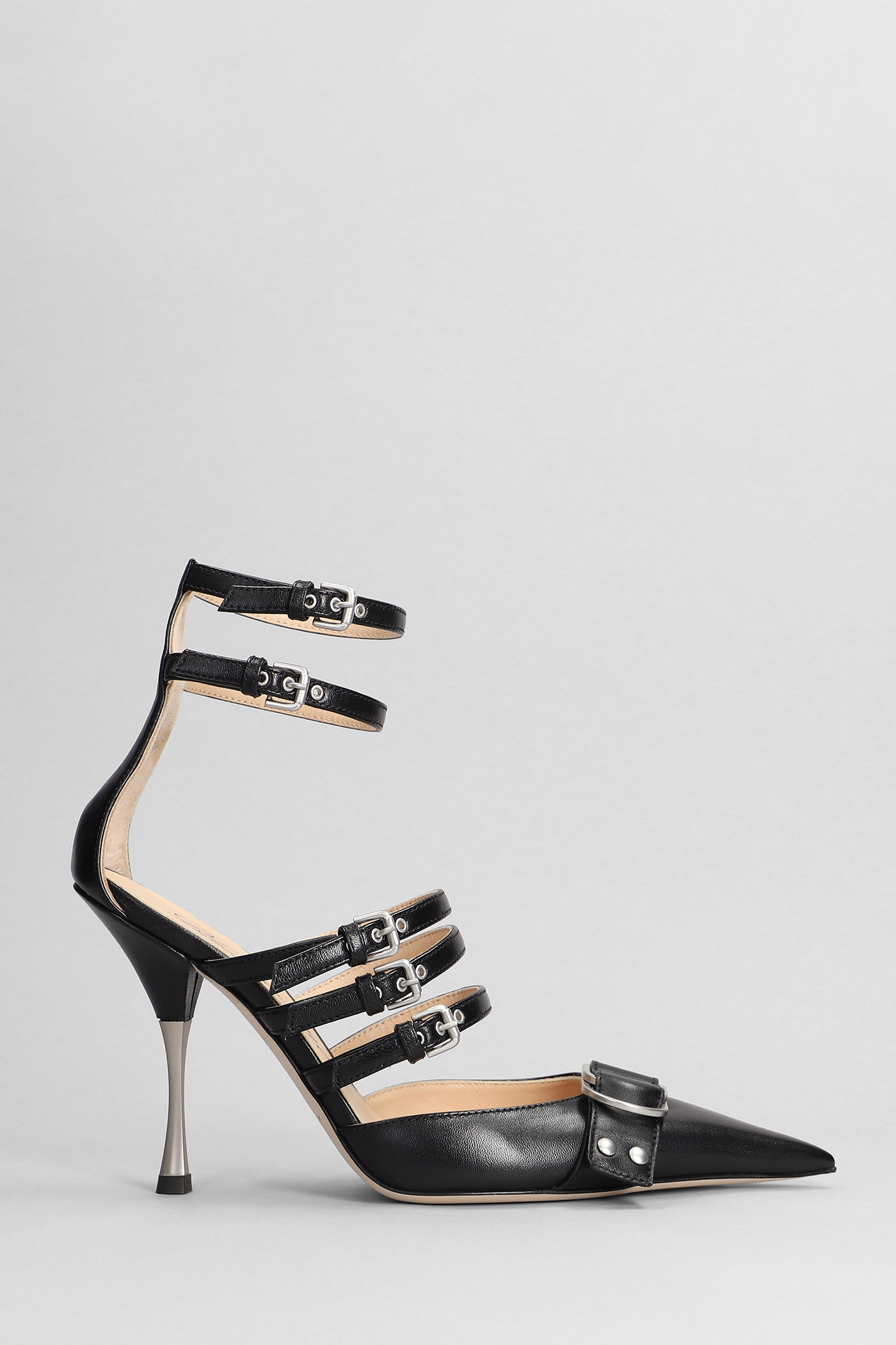 Blumarine Diana 33 Pumps In Black Leather In Black