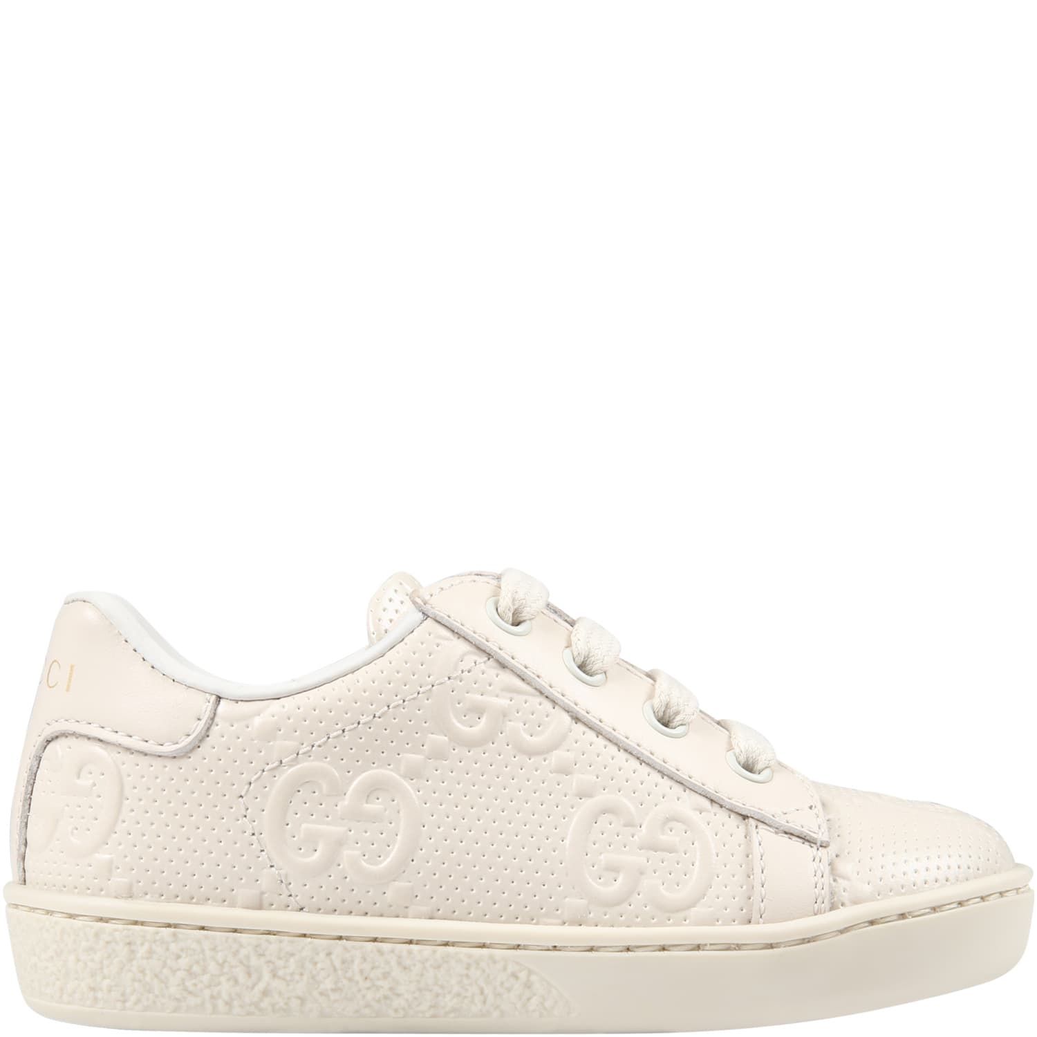 Gucci Beige Sneakers For Baby Kids With Double Gg