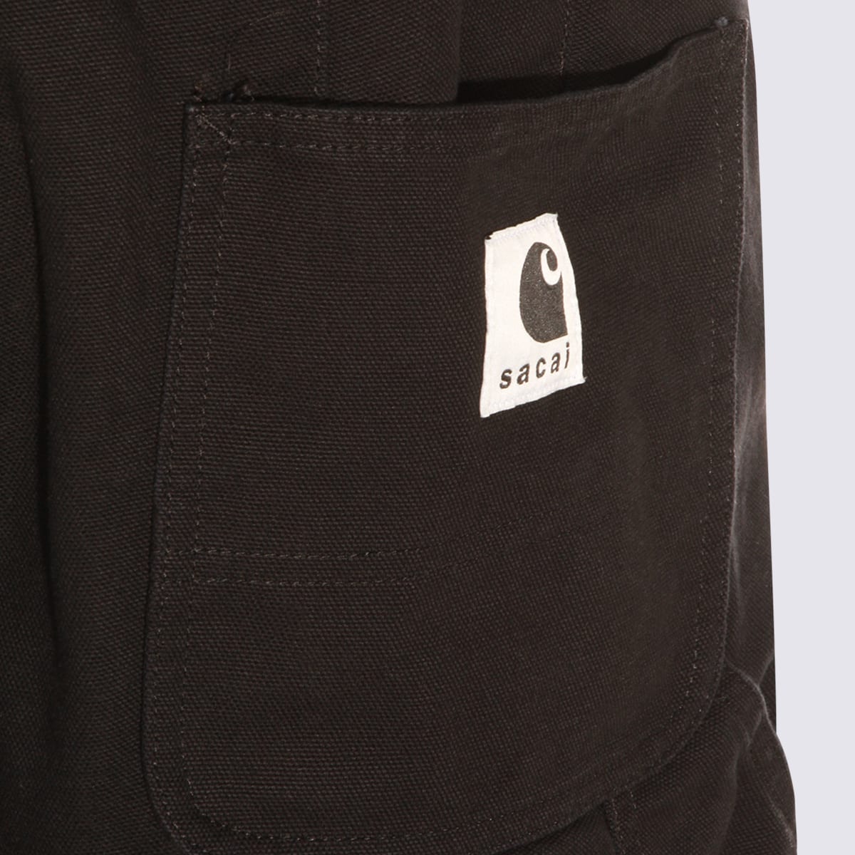 Sacai Black Cotton Pants In Black